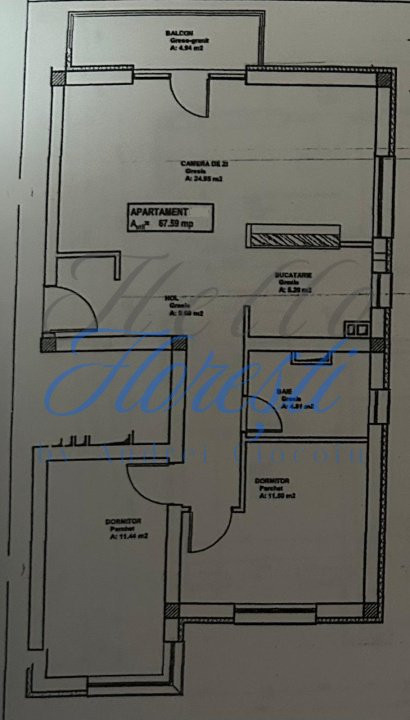 Apartament 3 camere - 68 mp utili - zona Teilor, Floresti!