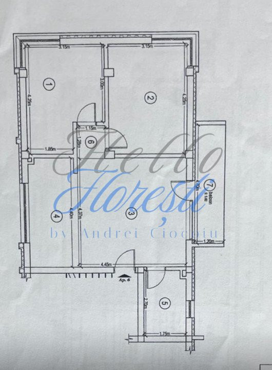 Apartament 3 camere, mobilat utilat, 60 mp, zona Teilor