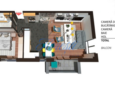 Apartament 2 camere, finisat, 58 mp, Zona Teilor