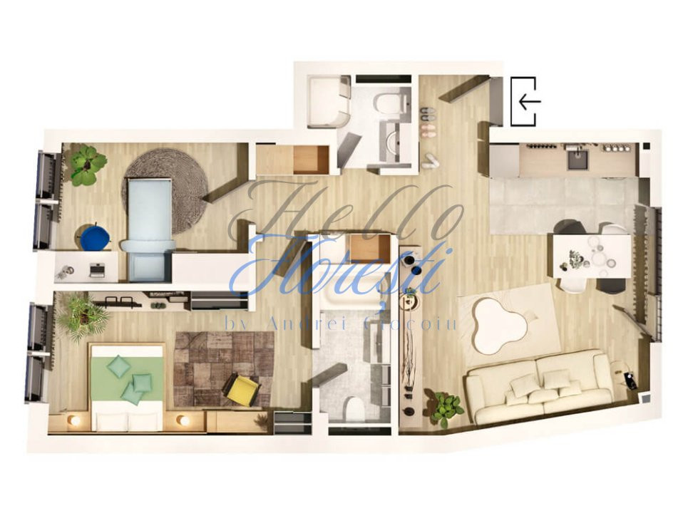 Apartament 3 camere, semifinisat, 68 mp, Centrul Clujului!