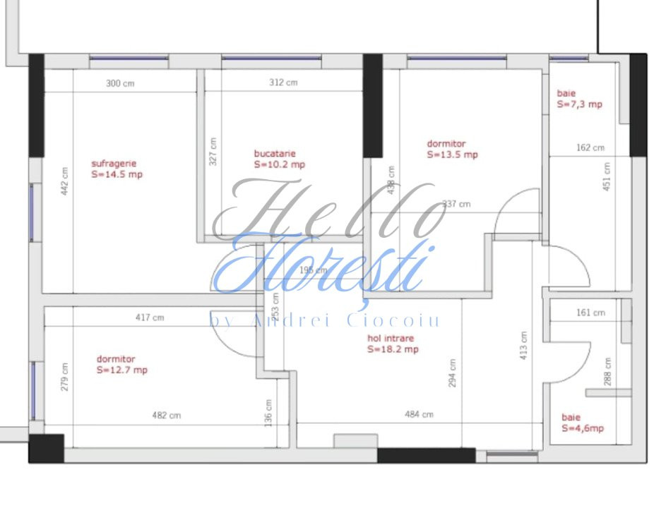Apartament 3 camere, 81 mp, cu terasa, in ansamblul rezidential Azoria