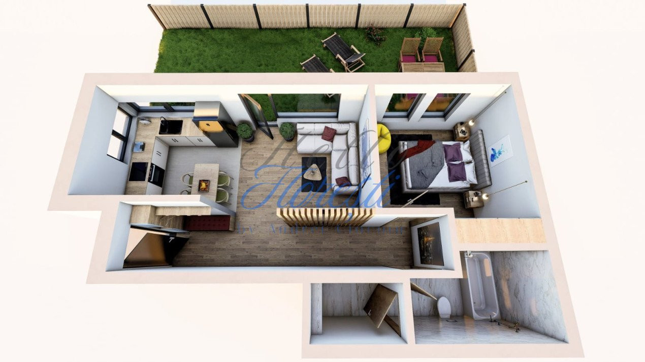 Apartament 2 Camere, Semifinisat, 50 mp, Cu Gradina, Zona Ira