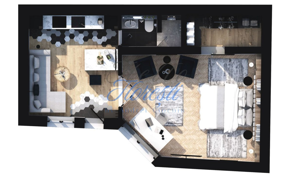 Apartament 2 camere, 46 mp, zona Centrala