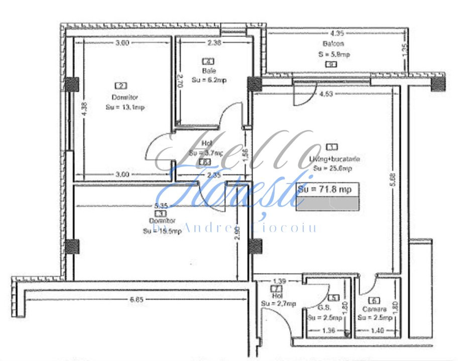 Apartament 3 camere, 72 mp, zona Parc Poligon