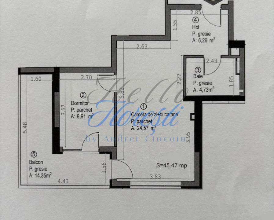 Apartament 2 camere 45mp, zona Sopor