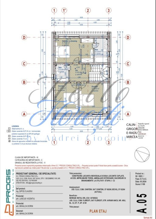 Casa 120 mp semifinisată P+1, zona centrală Chinteni