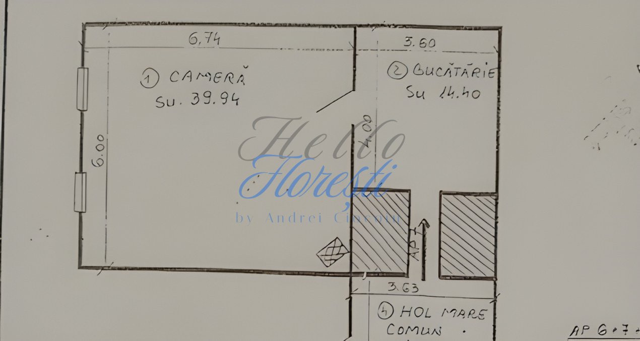 Apartament 2 camere 74mp, destinatie spatiu comercial ultracentral