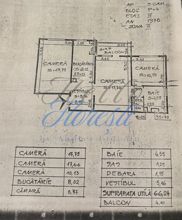 Apartament 3 camere, 66 mp, cartier Gruia