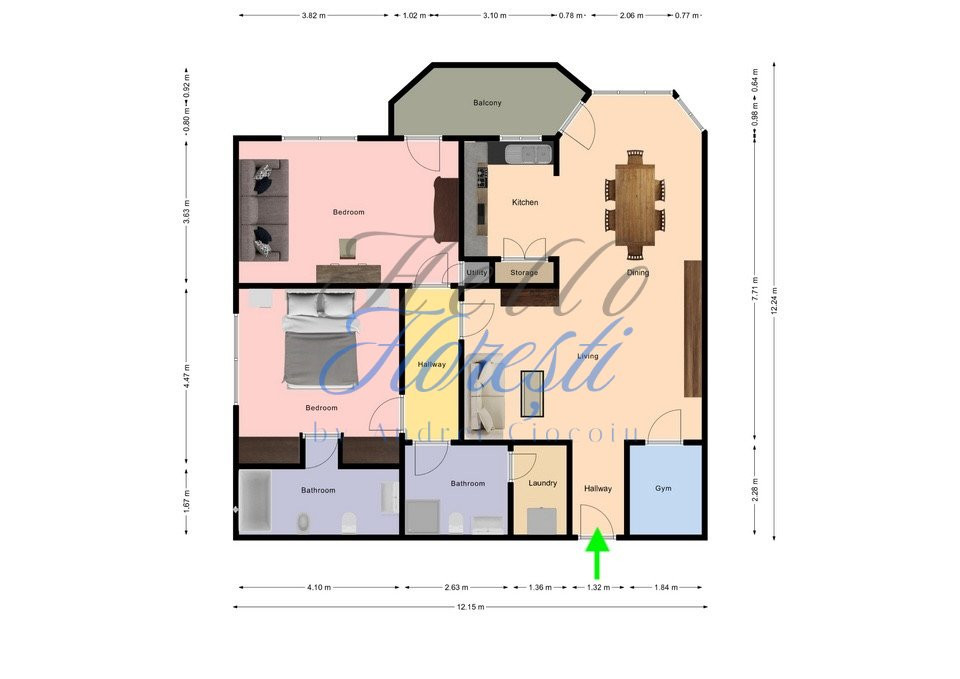 Apartament 3 camere, 115 mp, balcon 6 mp – Cartier Europa