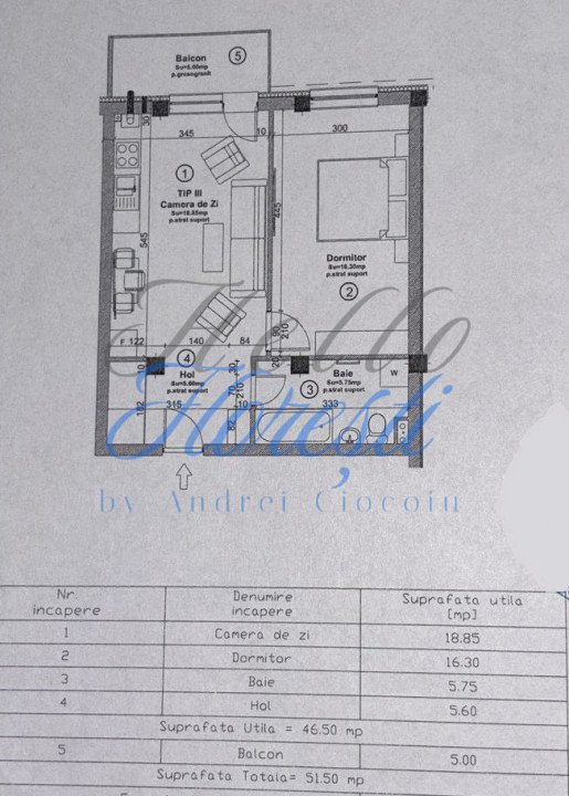 Apartament 46,5mp - 2 camere - parcare - zona Baciu, Cluj!