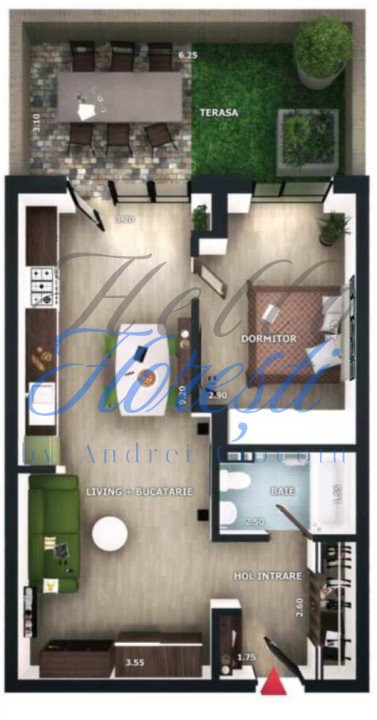 Apartament spațios 2 camere, zona Valea Garbaului