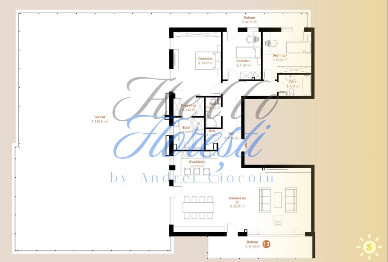 Apartamente cu 4 camere intr-un ansamblu nou in zona VIVO