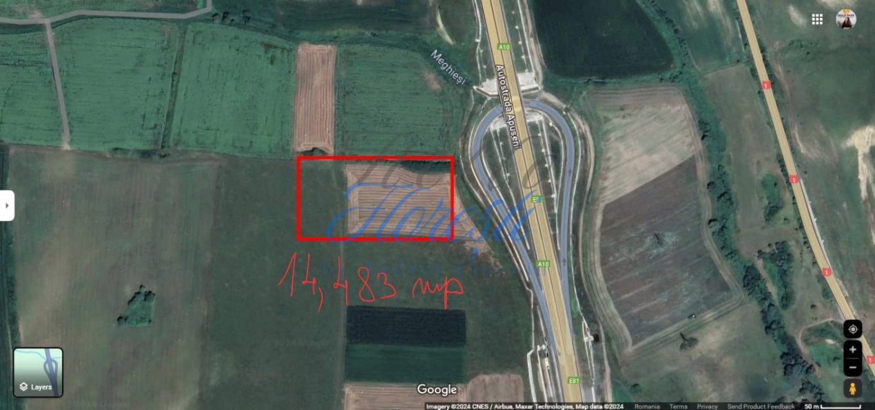 Teren extravilan 14483mp langa Autostrada Apuseni