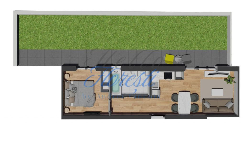 Apartament de 2 camere, finisat, cu gradina, zona VIVO