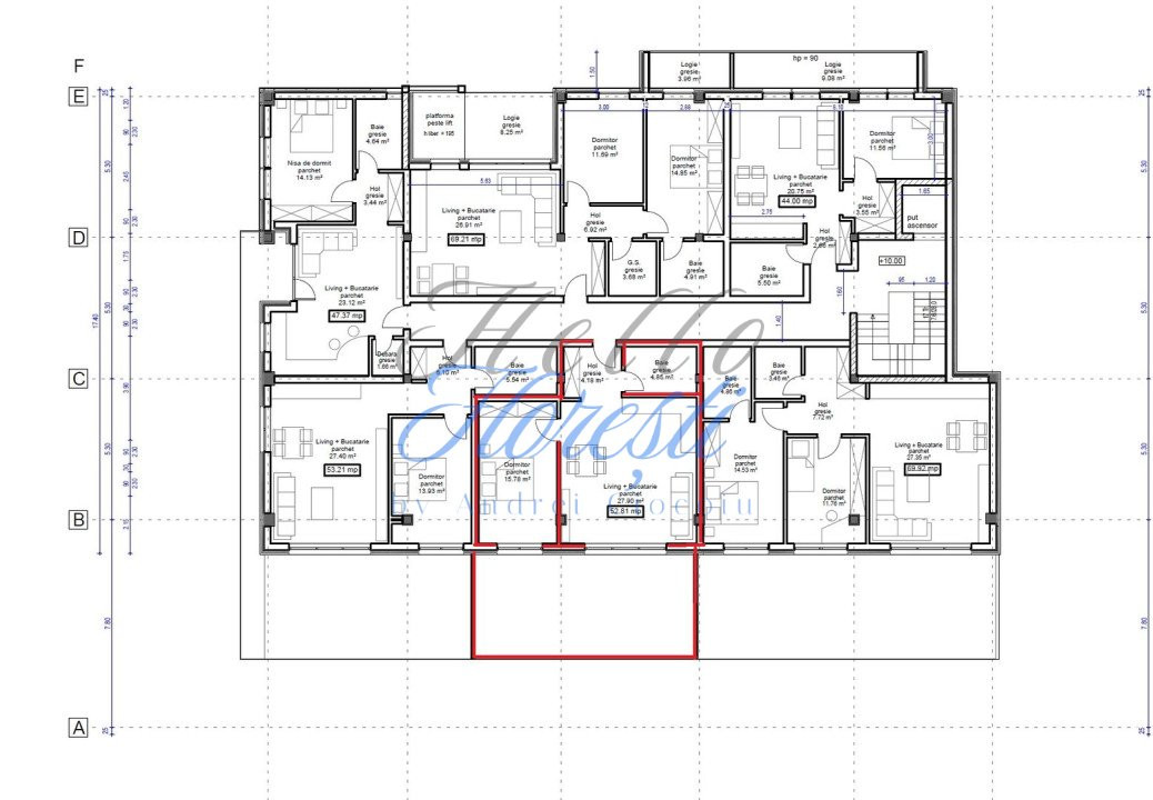 Apartament cu 2 camere, 53 mp zona Sub Cetate