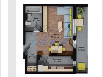 Apartament 1 camera, 43,50 mp, loc. Baciu