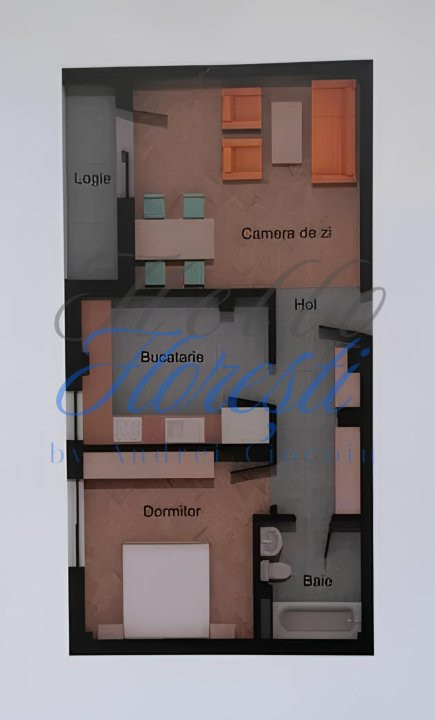 Apartament 2 camere 56mp, Zona Terra