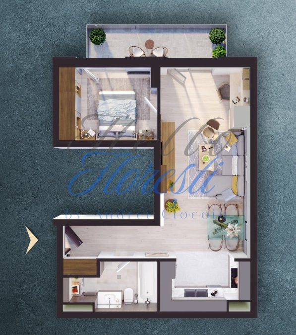 Apartament 2 camere 51mp, Zona Iris
