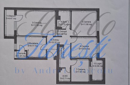 Apartament de 4 camere, 76,35 mp. 2 balcoane, 2 bai, Zona ZORILOR