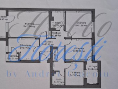 Apartament de 4 camere, 76,35 mp. 2 balcoane, 2 bai, Zona ZORILOR