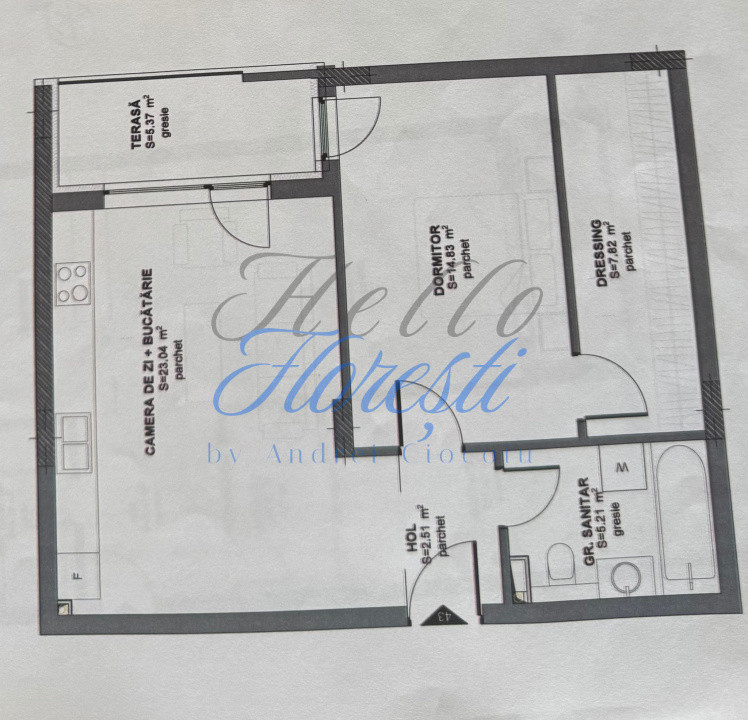Apartament 2 camere Floresti
