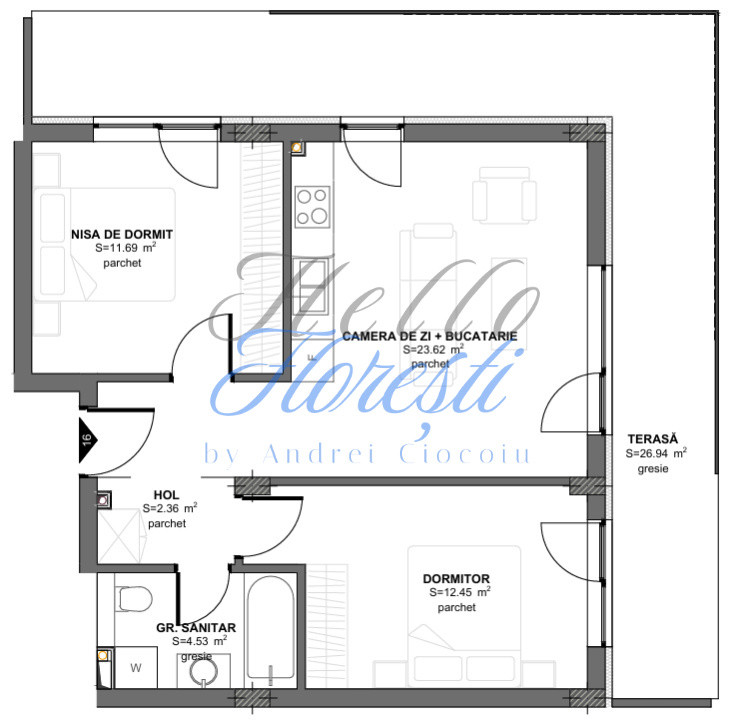 Apartament 3 camere Floresti