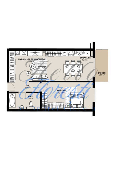 Apartament 2 camere , 48,5 MP, Ansamblu in constructie, zona Bulgaria, Cluj