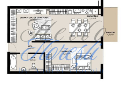 Apartament 2 camere , 48,5 MP, Ansamblu in constructie, zona Bulgaria, Cluj