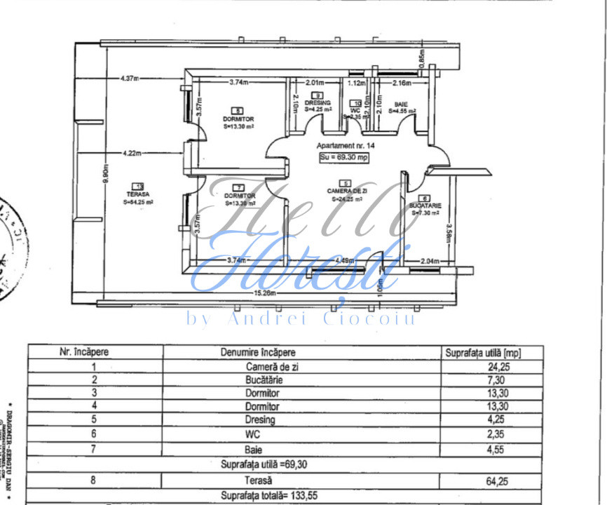 Apartament 3 camere Floresti