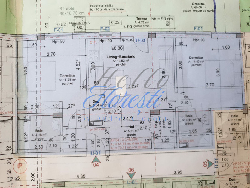 Apartament cu 3 camere, in zona Terra
