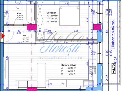 Apartament cu 2 camere, terasa in Floresti zona Terra 