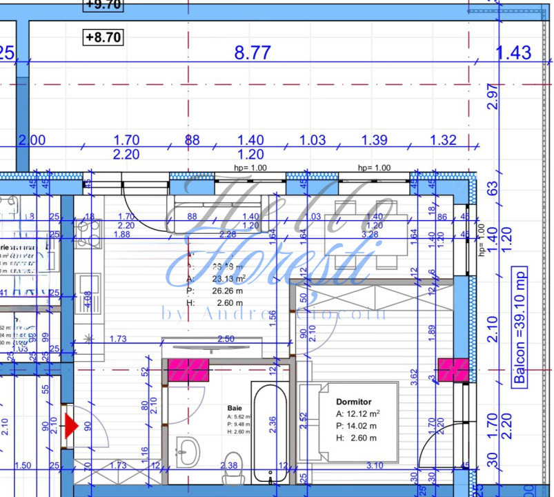 Apartament cu 2 camere, terasa in Floresti zona Terra 