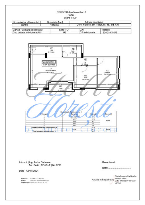 Apartament 3 camere 62mp, 4mp balcon, zona Teilor