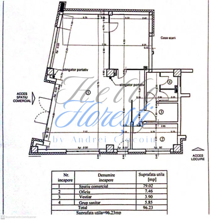 Spatiu comercial 96 mp, parcare subterana, zona Garii
