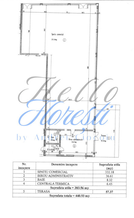 Spatiu comercial 441mp, terasa 57, zona Marasti
