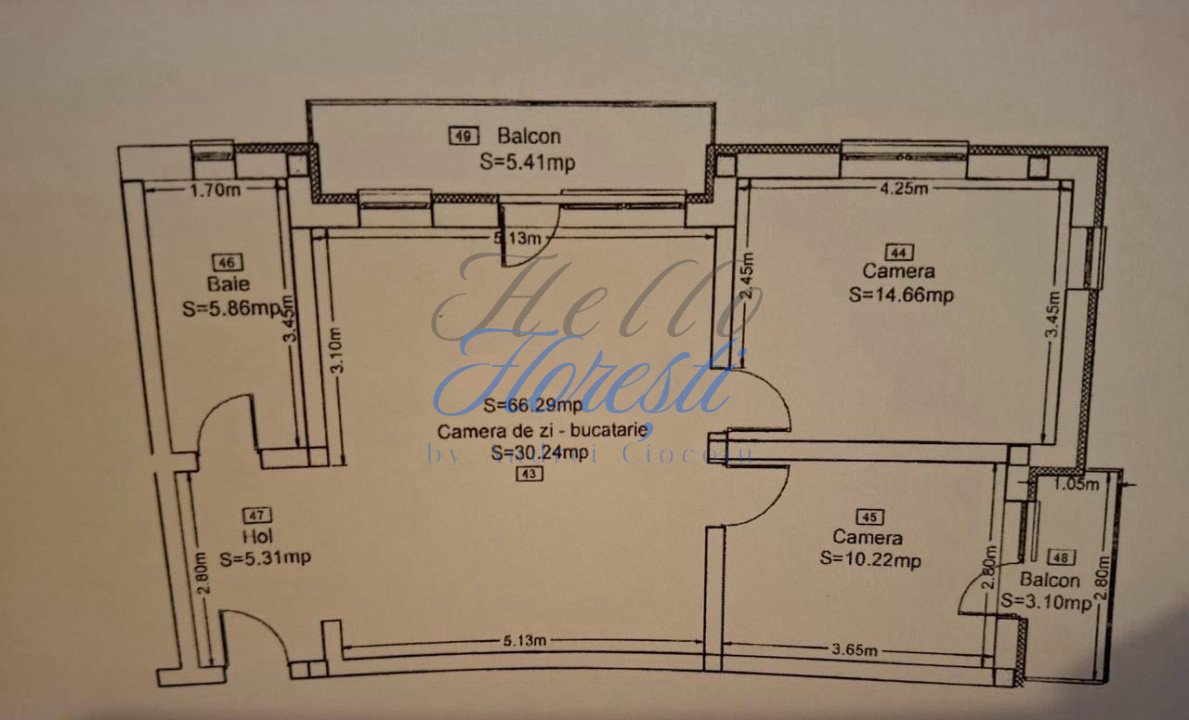 Apartament 3 camere, 2 balcoane, zona Subcetate