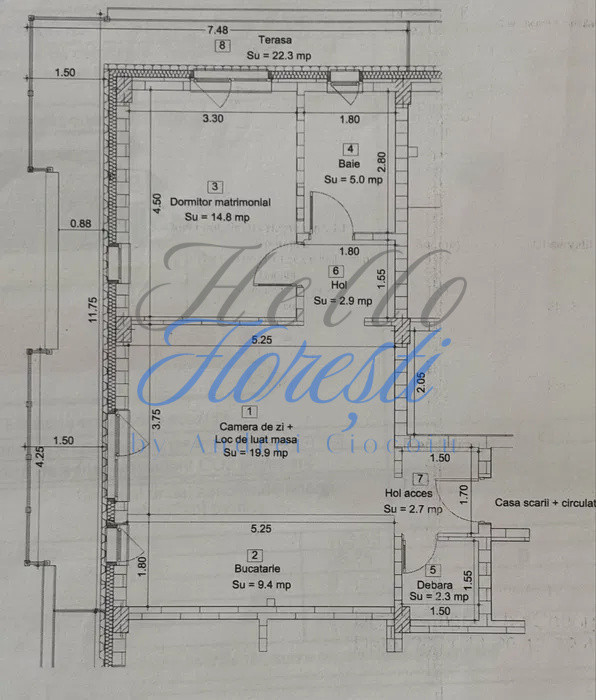 Apartament 2 camere, 57 mp , Zona Dumitru Mocanu Floresti 