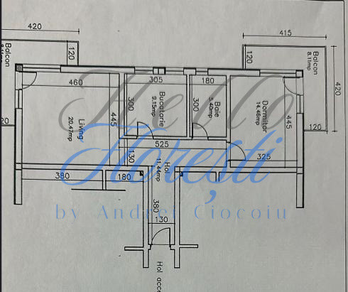 Apartament 2 camere, 60,92mp | Zona Florilor | Floresti |