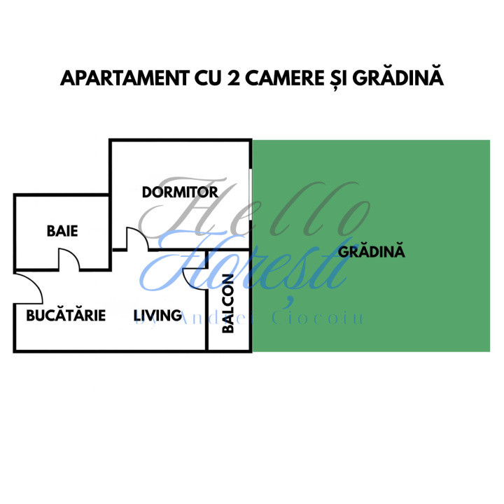 Apartament 2 camere, 33.1 mp | Zona Terra Floresti 