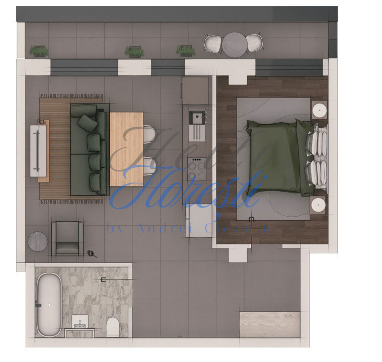 Apartament 2 camere, 53,11mp, ansamblu NZEB, zona Terra