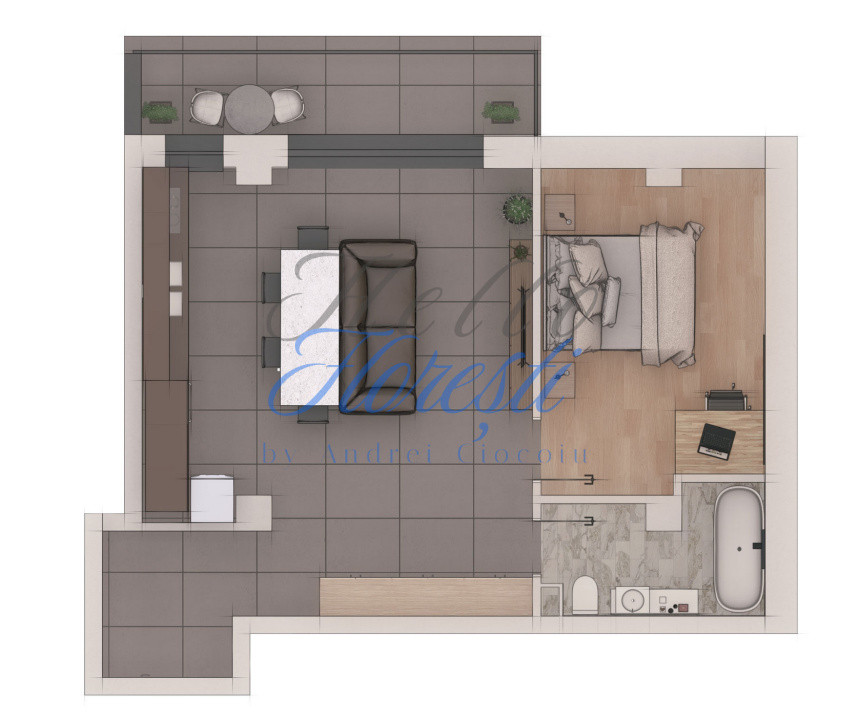 Apartament 2 camere 53,73mp, ansamblu NZEB, zona Terra