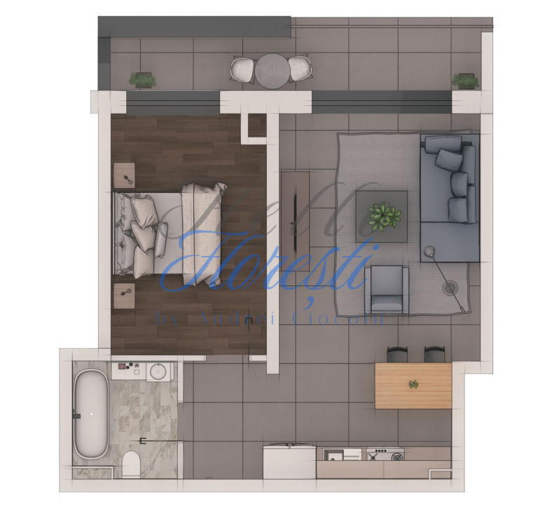 Apartament 2 camere 48,39mp, ansamblu NZEB, zona Terra