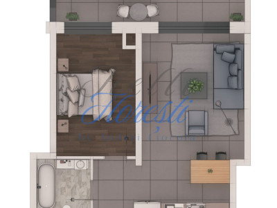 Apartament 2 camere 48,39mp, ansamblu NZEB, zona Terra