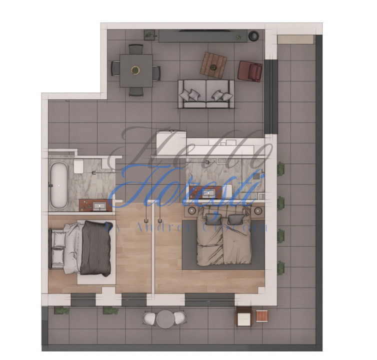 Apartament 2 camere, 53,73mp, ansamblu NZEB, zona Terra