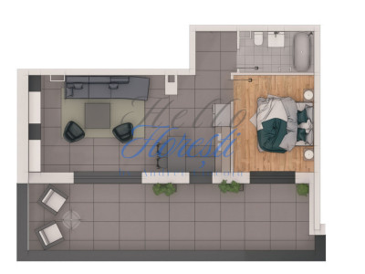 Apartament 2 camere, 50,24mp, 28mp terasa, ansamblu NZEB, zona Terra
