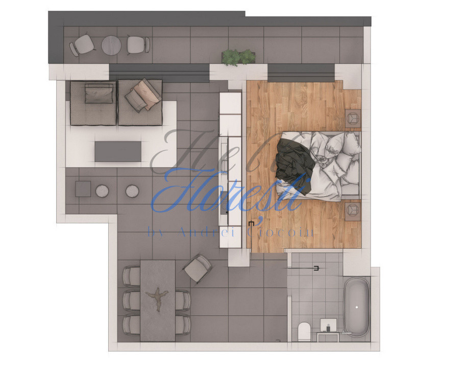 Apartament 2 camere, 49,34mp, ansamblu NZEB, zona Terra 