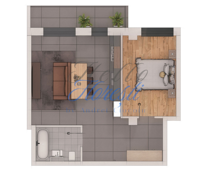 Apartament 2 camere, 53,12mp, ansamblu NZEB, zona Terra