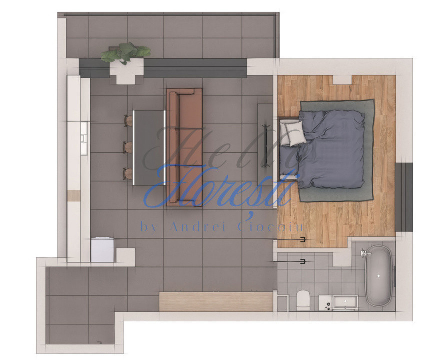 Apartament 2 camere, 53,73mp, ansamblu NZEB, zona Terra