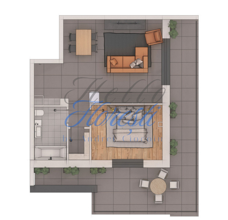 Apartament 2 camere, 54,01mp, 33mp terasa, ansamblu NZEB, zona Terra