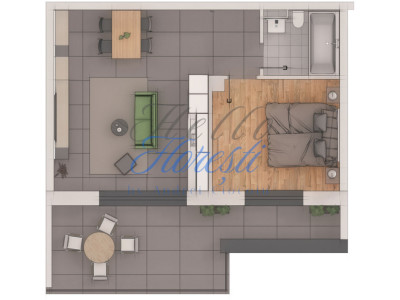 Apartament 2 camere, 48mp, 18mp terasa, ansamblu NZEB, zona Terra